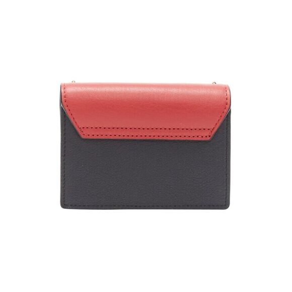 Mcm Red Leopard Gold Studded Flap Cardholder Micro Crossbody Chain Bag - Picture 2 of 7